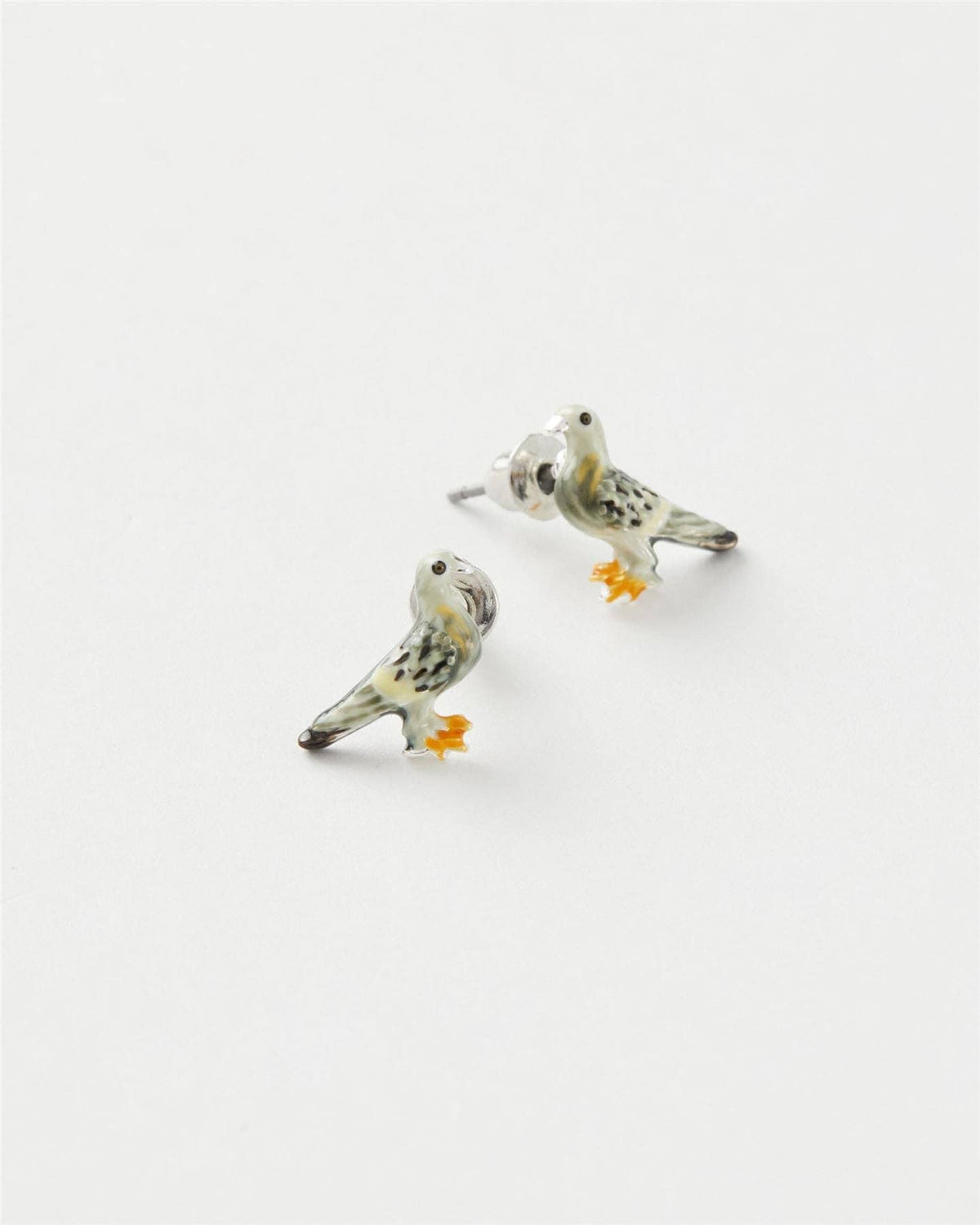 Fable England - FABLE Enamel Pigeon Stud Earrings - Hanging Box