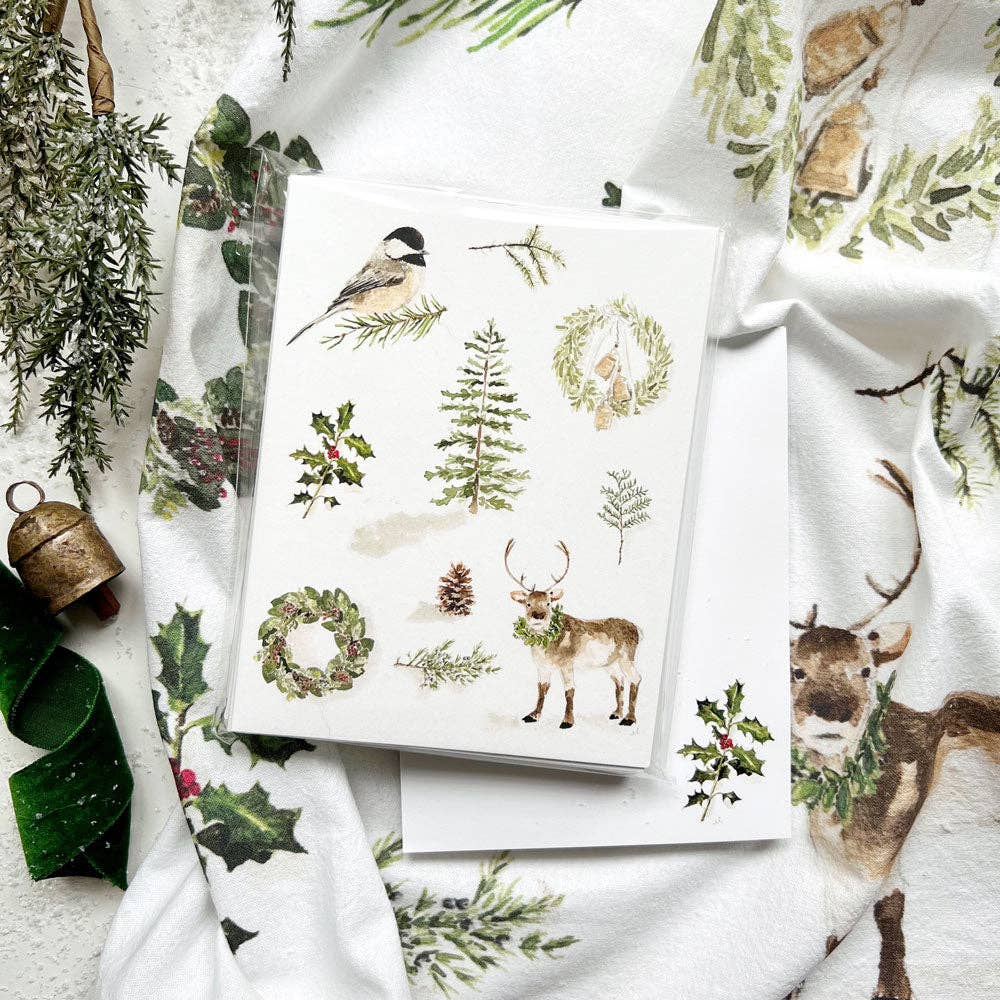 emily lex studio - Evergreen christmas tea towel