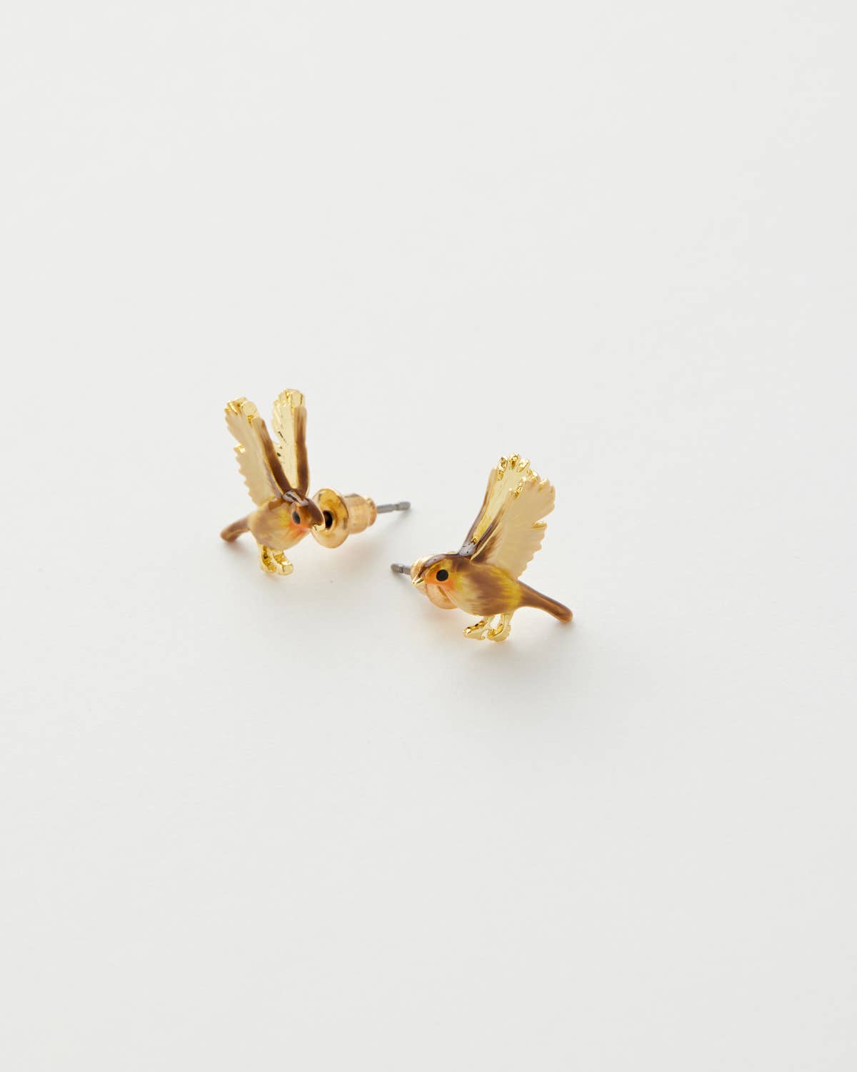 Fable England - Enamel Flying Robin Stud Earrings