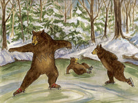 Skating Bears Notecard