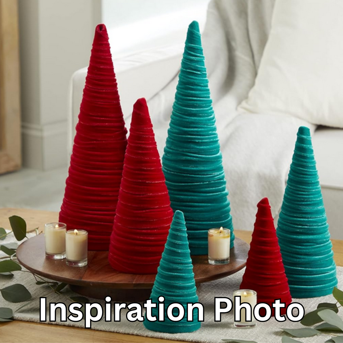 Your Heart's Content - Cones Velvet Medium, Christmas 2025 Tabletop, Mantel, Gift