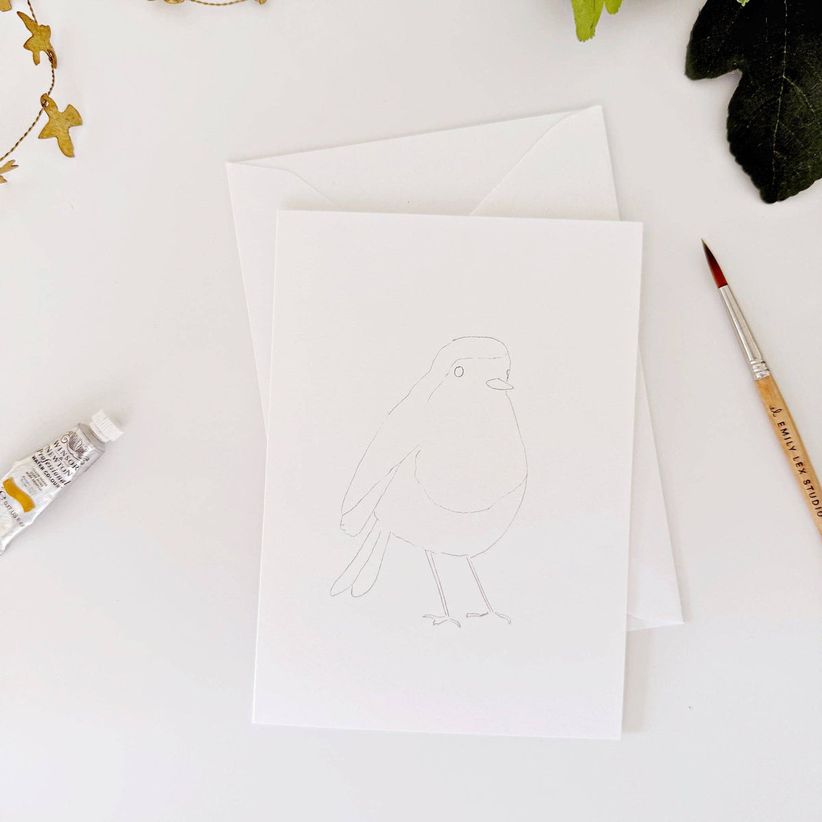 emily lex studio - Backyard birds paintable notecards