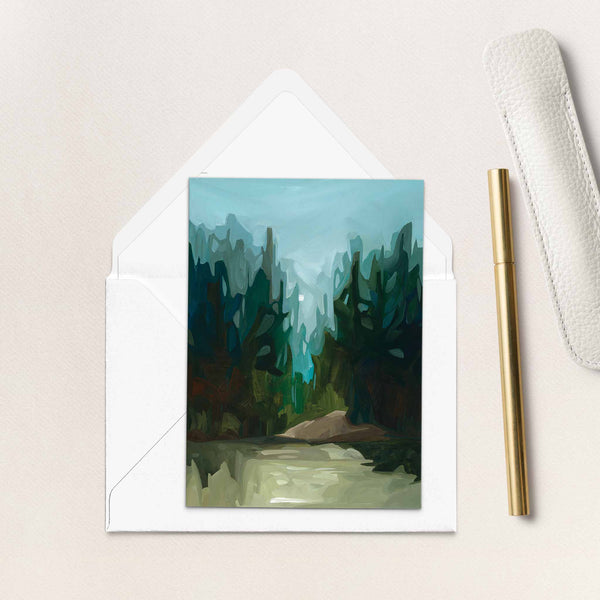 Susannah Bleasby Art - Pine Forest Painting | Fine Art Greeting Card | Art Card