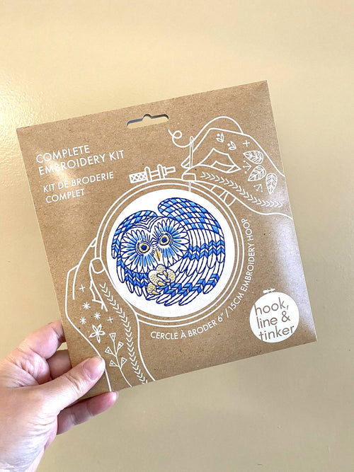 Hook, Line & Tinker  - Boreal Owl Embroidery Kit