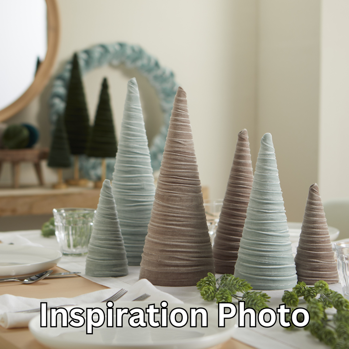 Your Heart's Content - Cones Velvet Medium, Christmas 2025 Tabletop, Mantel, Gift