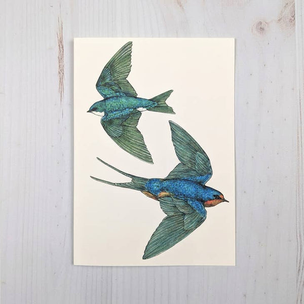 Swooping Swallows Card