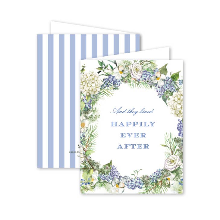 Blue Hydrangea Wedding Card