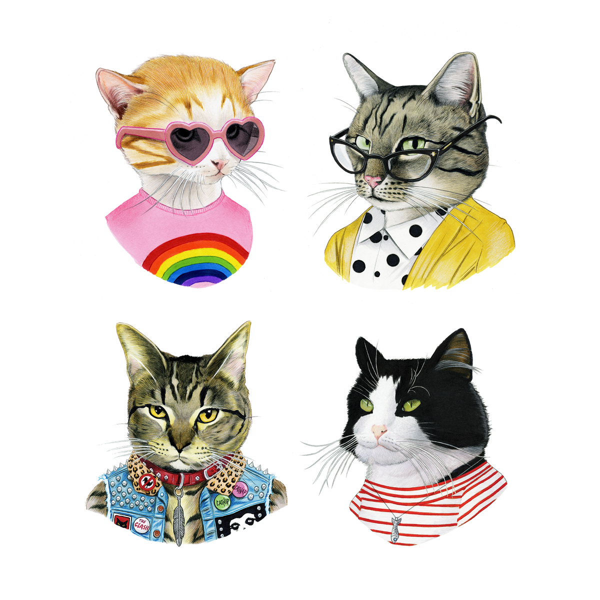 Tattly - Cat Club Tattoo Set