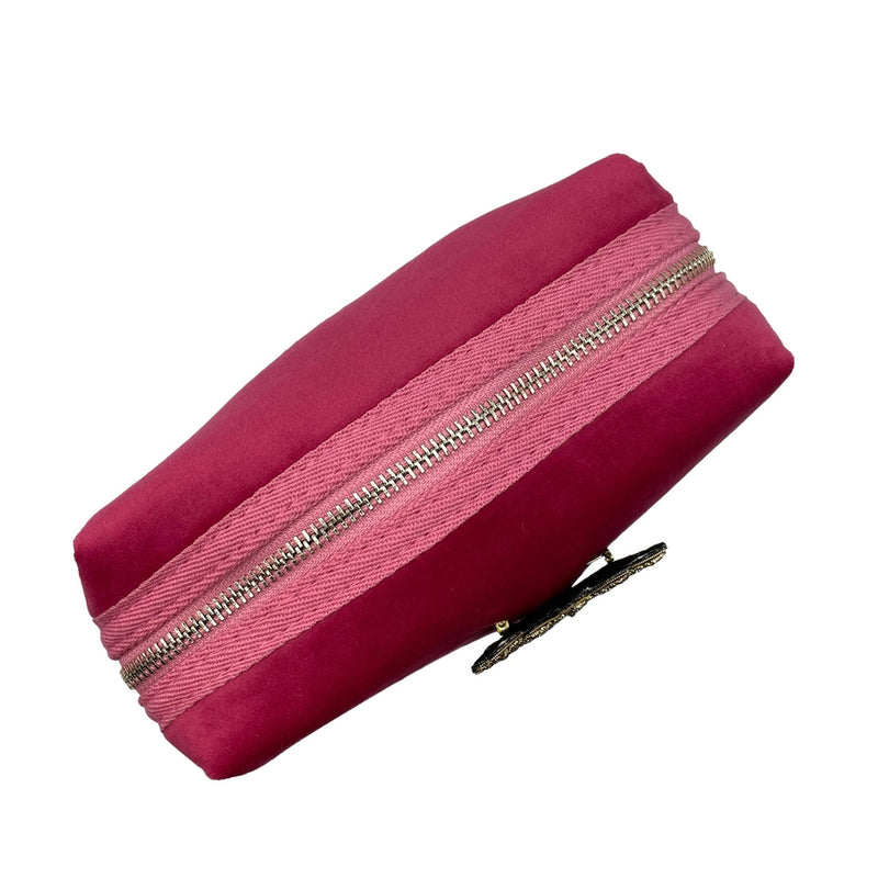 Bright Pink Make-up Bag and Pineapple Pin