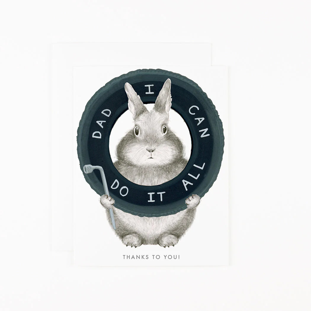 Spare Tire Bunny - Card for Dad