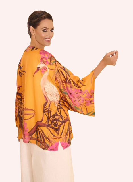 Oriental Crane short kimono