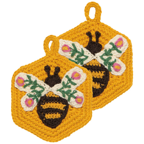 Crochet Bee Garden Scouring Sponges Set of 2