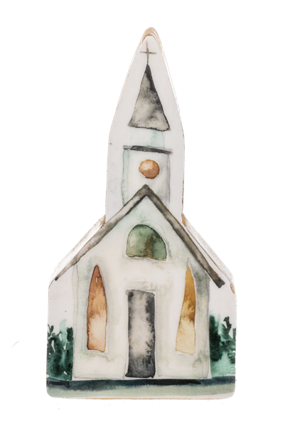 Watercolor Church Block