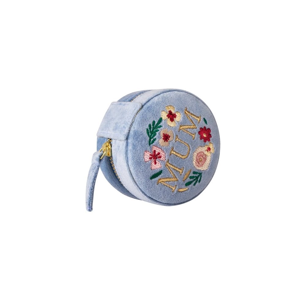 Lovely Mum Round Jewellery Box - Denim