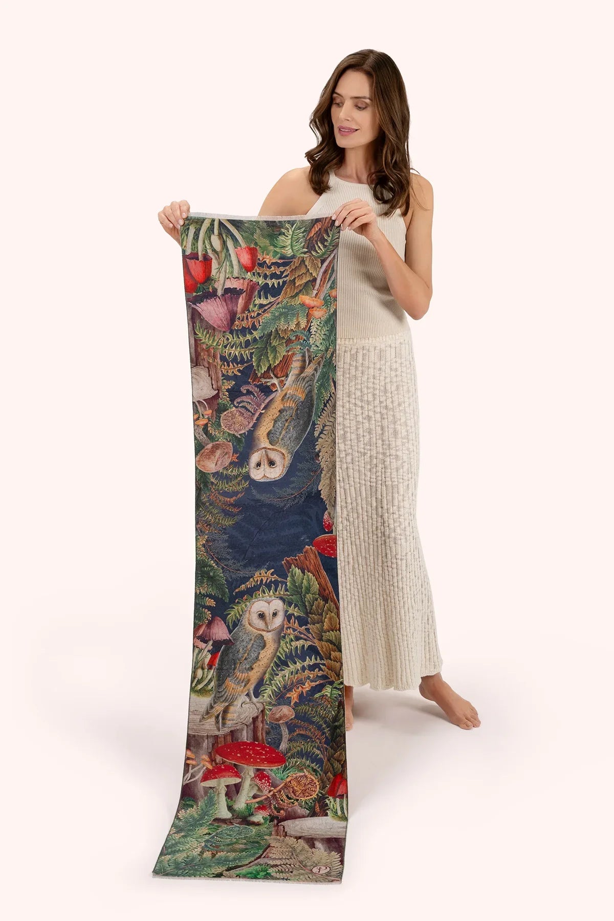 Wild Woodland Owl Print Lux Scarf