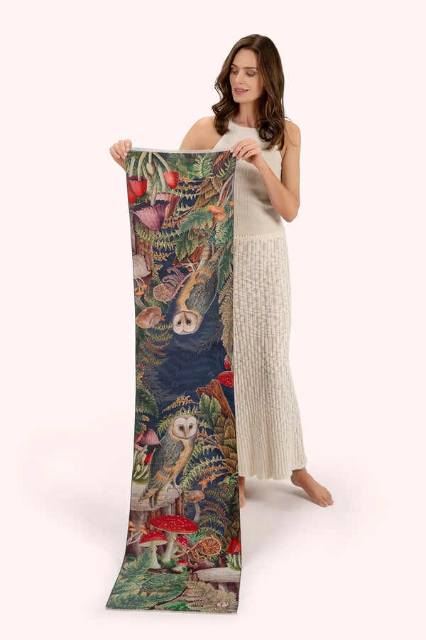 Wild Woodland Owl Print Lux Scarf