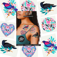 Birds and Blossoms Tattoo Set