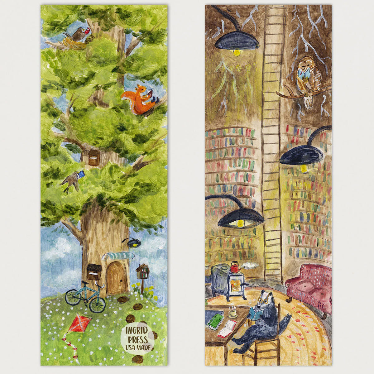 Ingrid Press Bookmark- Library Tree