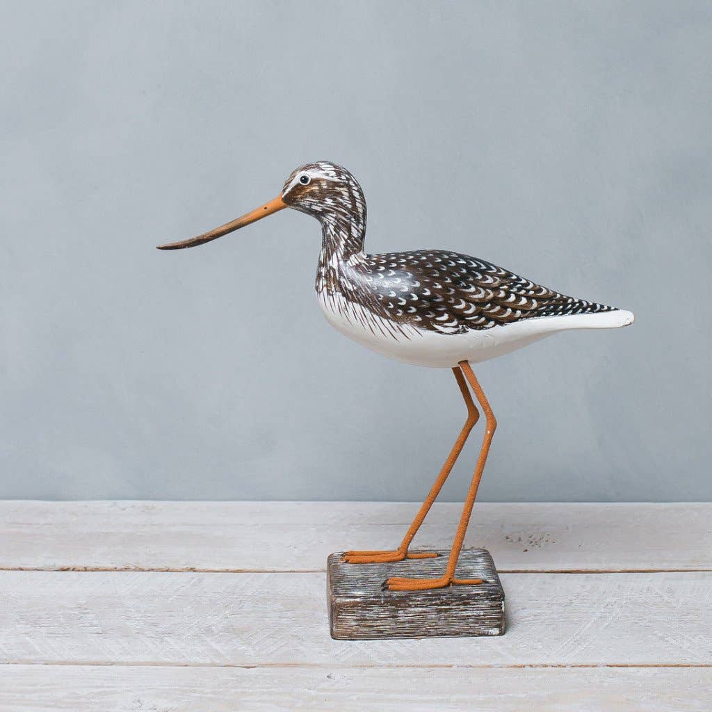Aviologie - Yellow Legs Greater - Straight - 13"H - Hand Carved Ornament