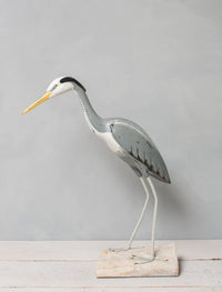 Aviologie - Heron - Great Blue - 28"H  -Carved Wooden Statue