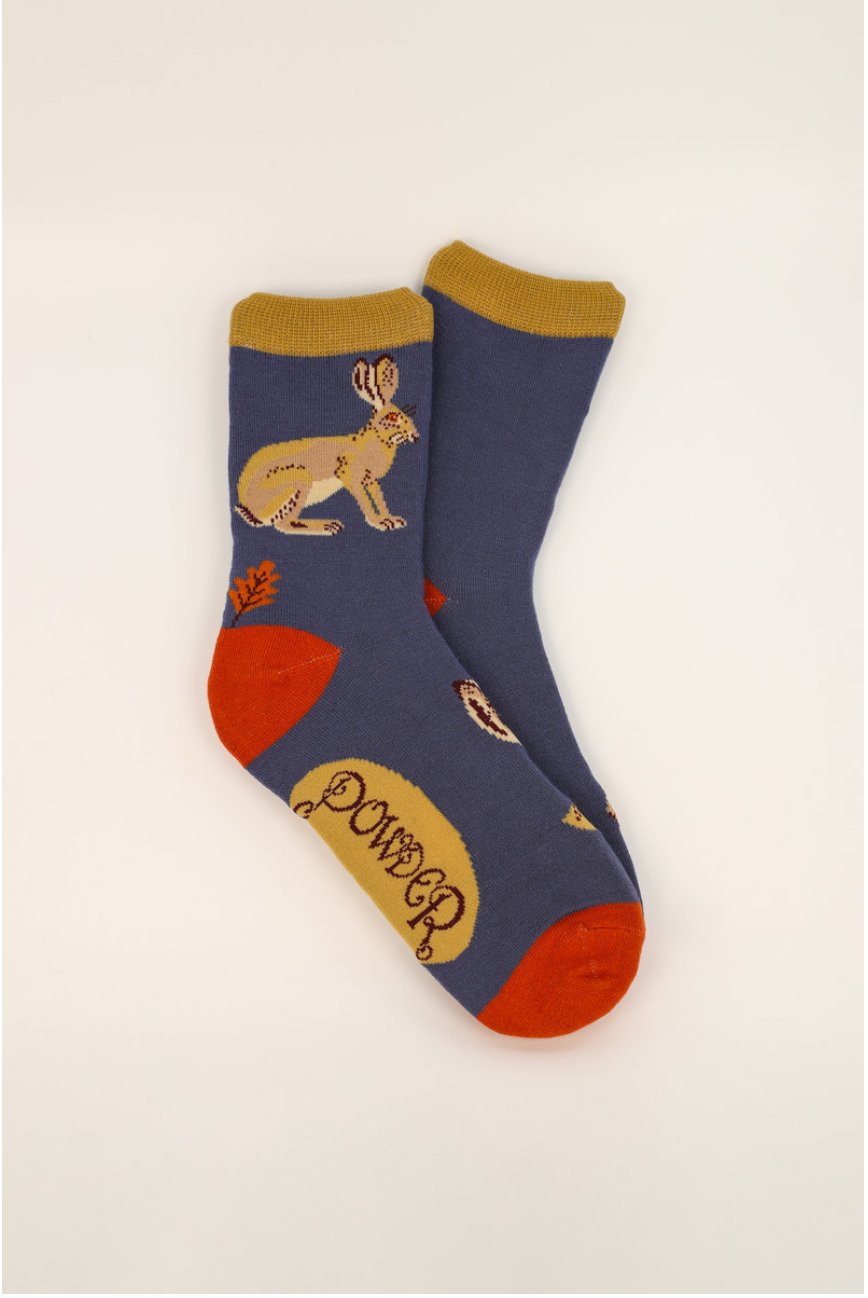 Hare Cameo Ankle Socks - Teal