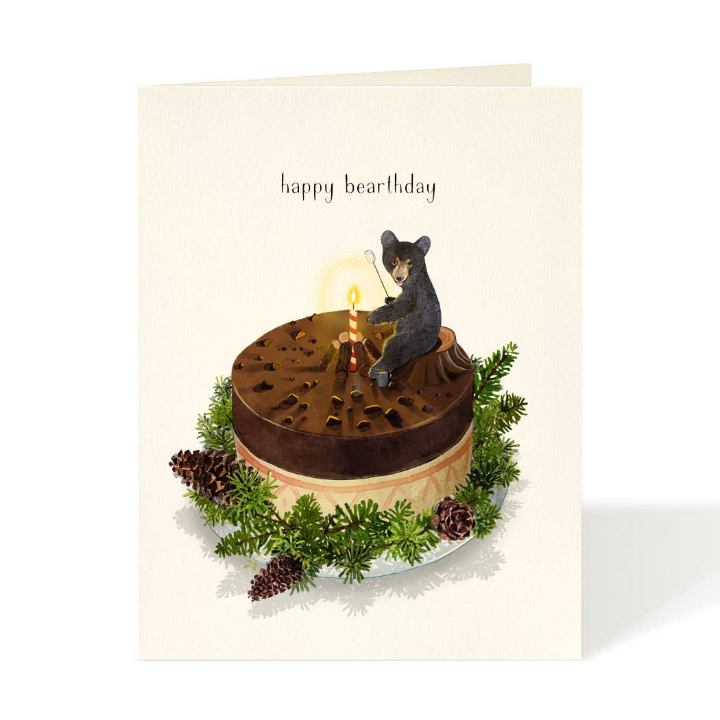 Felix Doolittle - Campfire Bear - Birthday Greeting Cards