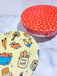 Beeswax Wraps: Farmers Market Set of 2