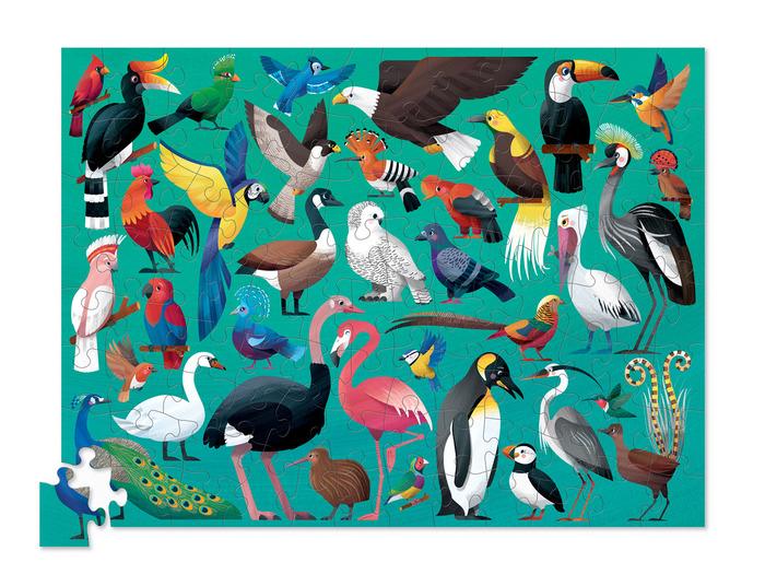 Crocodile Creek- Beautiful Birds 100 Piece Puzzle