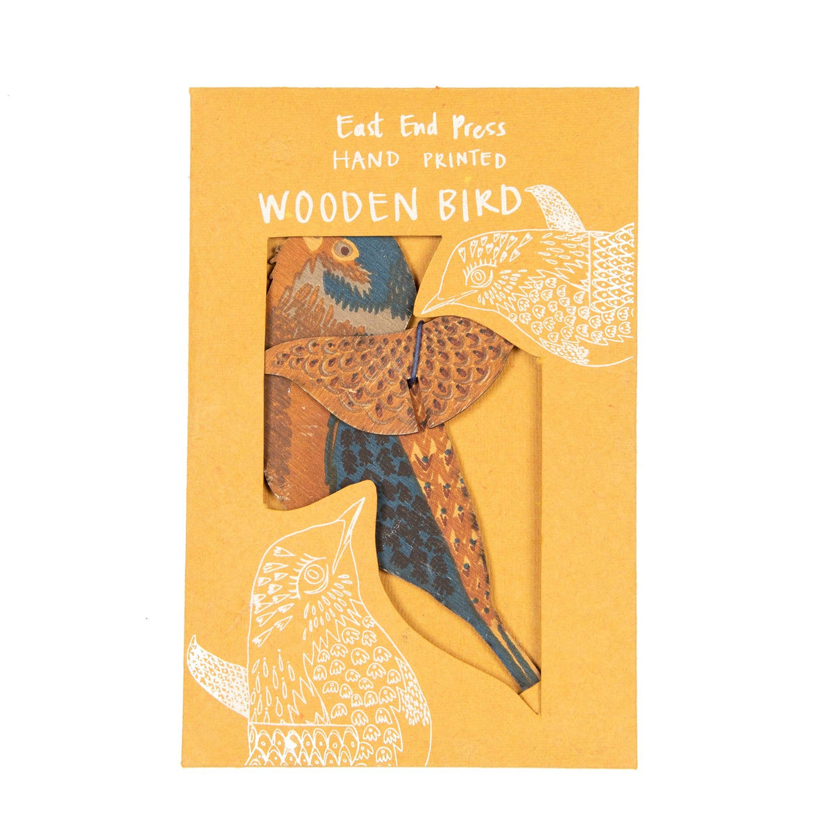 East End Press - Wooden Bird Decoration - Browns