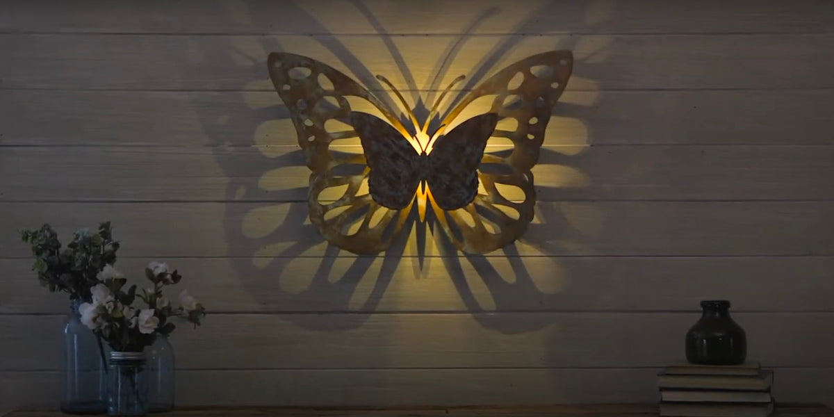 25” Lasercut Butterfly Shadow Wall Art