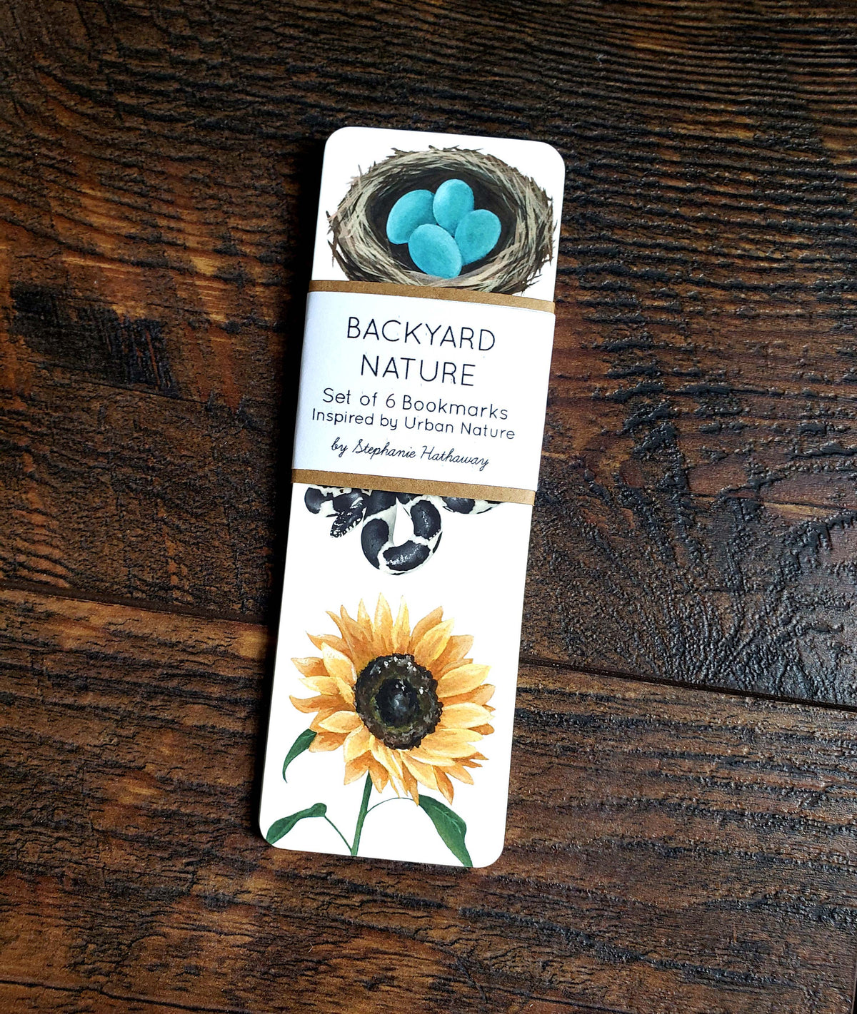 Stephanie Hathaway Designs - Backyard Nature Bookmarks Pack, Set of 6 Bookmarks