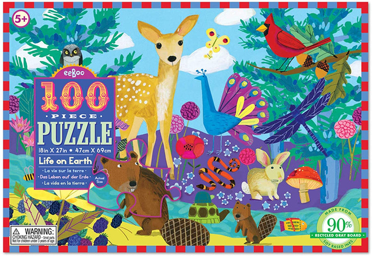 eeBoo 20 Piece Puzzle- Life on Earth