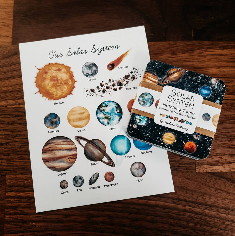 Stephanie Hathaway Designs - Solar System Matching Game, Set of 24 Car ...