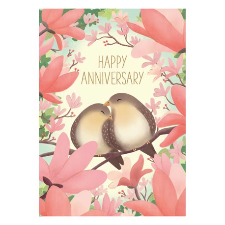 Birds Happy Anniversary Card