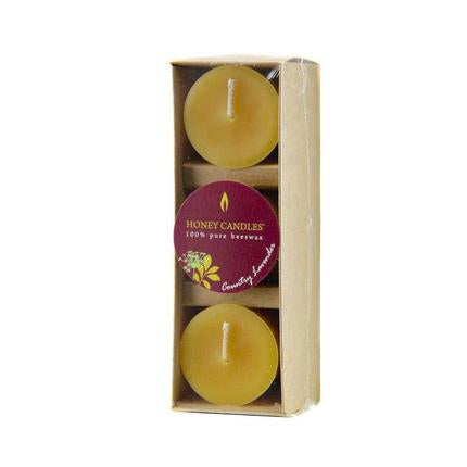 Pack of 3 Essential Votive Country Lavender Beeswax Candles