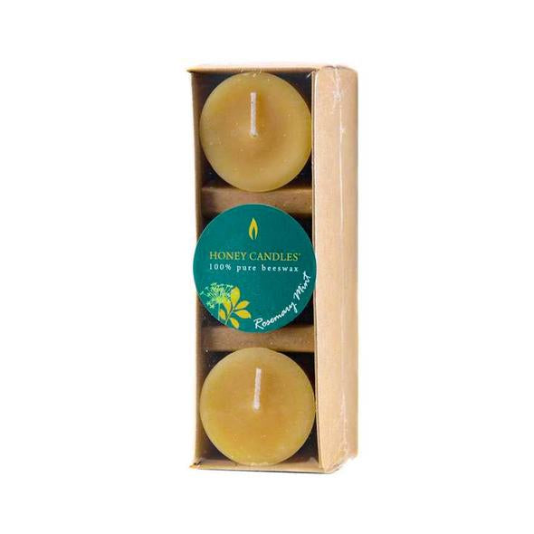 Pack of 3 Essential Votive Rosemary Mint Beeswax Candles