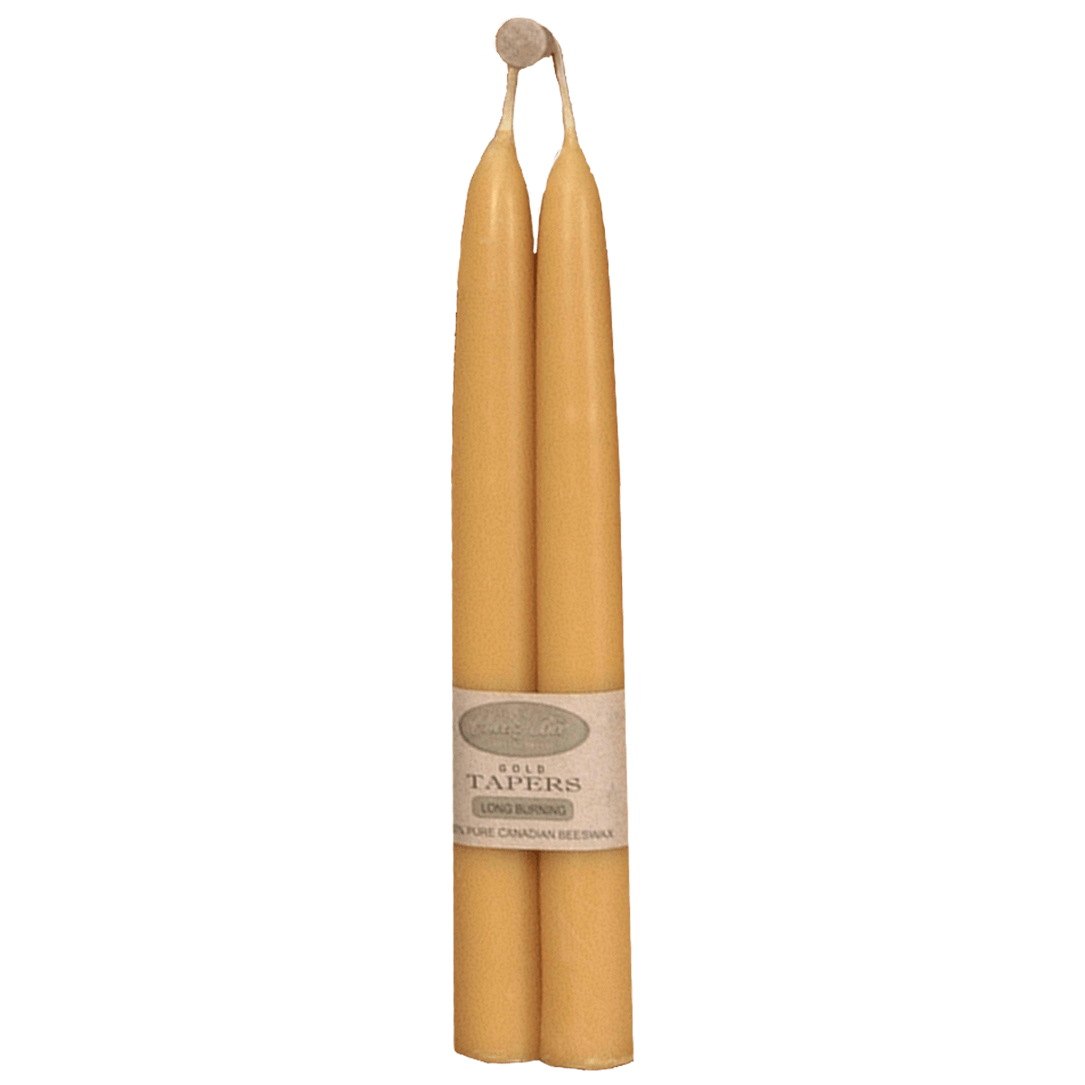 Cheeky Bee Natural Beeswax 8" Gold Taper Candles