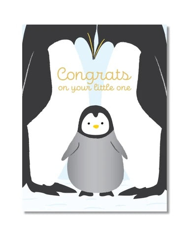 Baby Card: Congrats On Your Little One Penguin