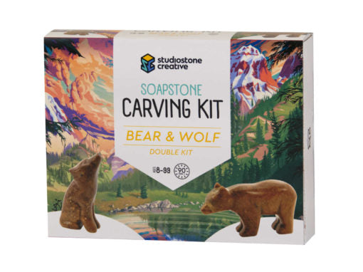 StudioStone Creative Double Carving Kit- Bear & Wolf