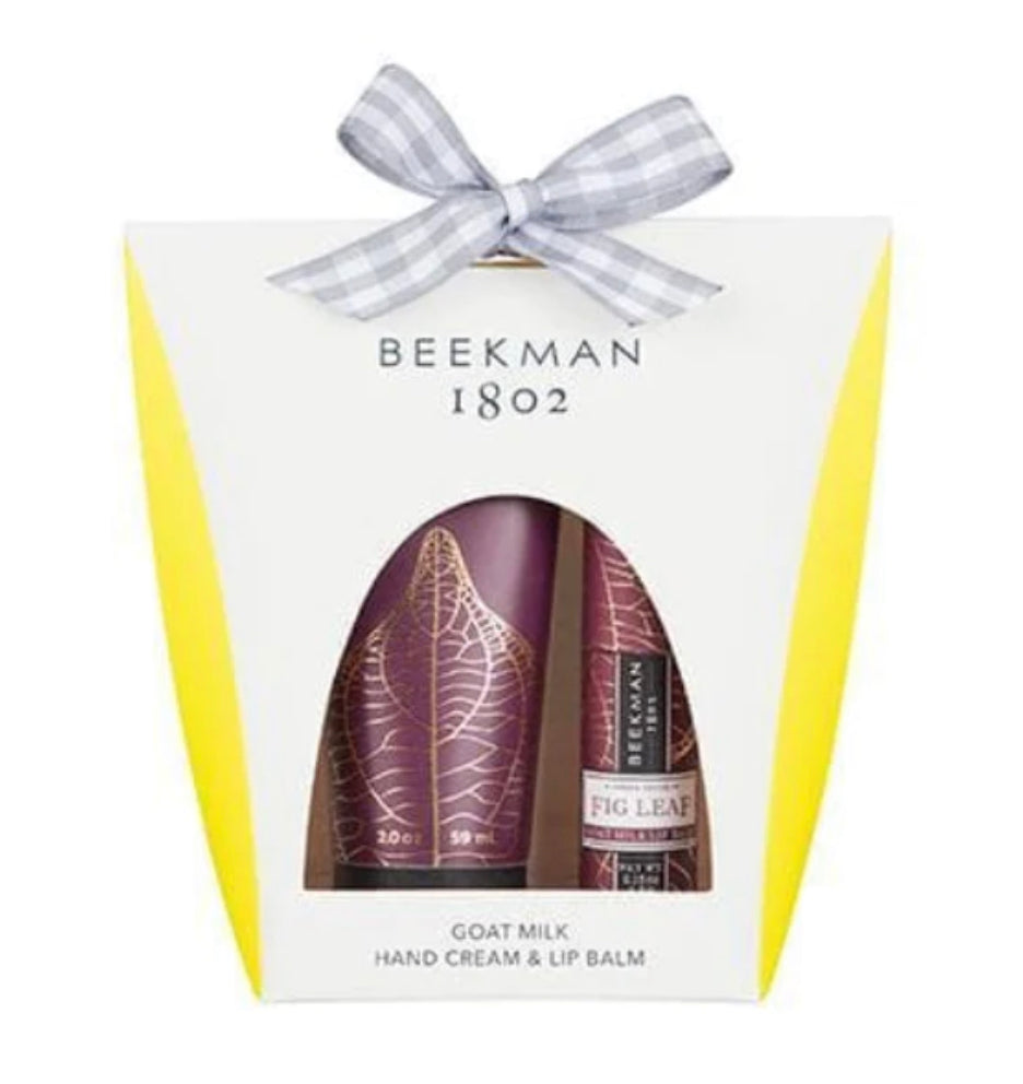 Beekman 1802 Fig Leaf Hand Cream & Lip Balm Set