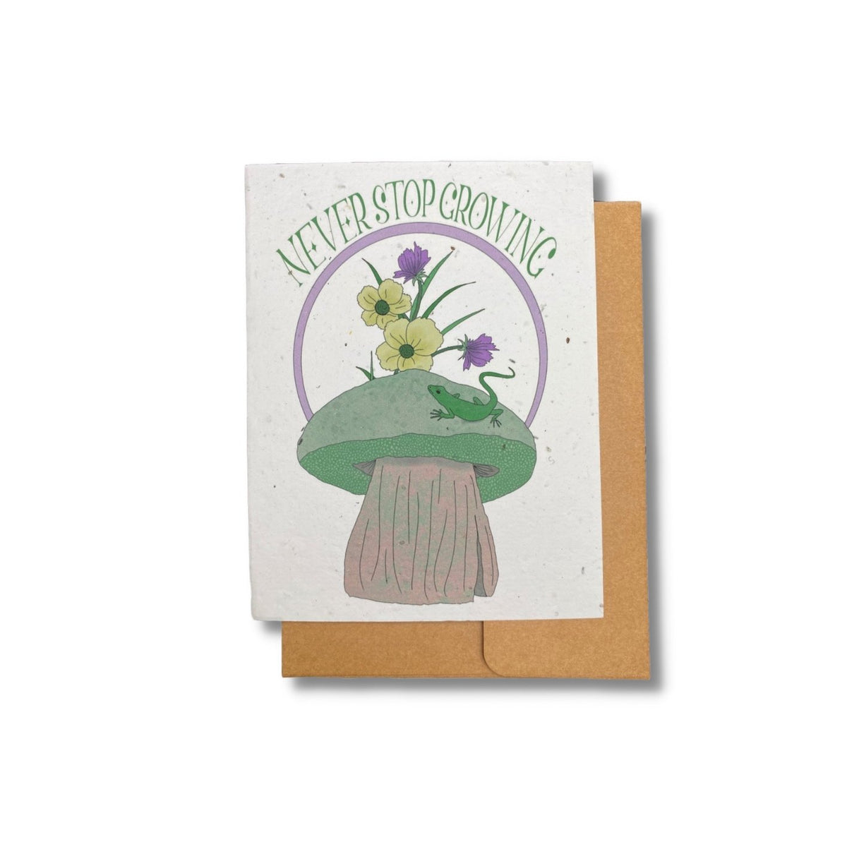 Never Stop Growing Plantable Seed Greeting Card by HOA Collective