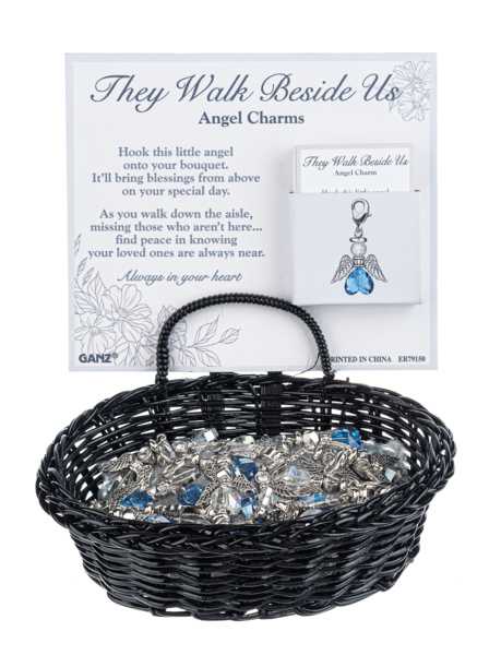 Guardian Angel Charms in a Basket