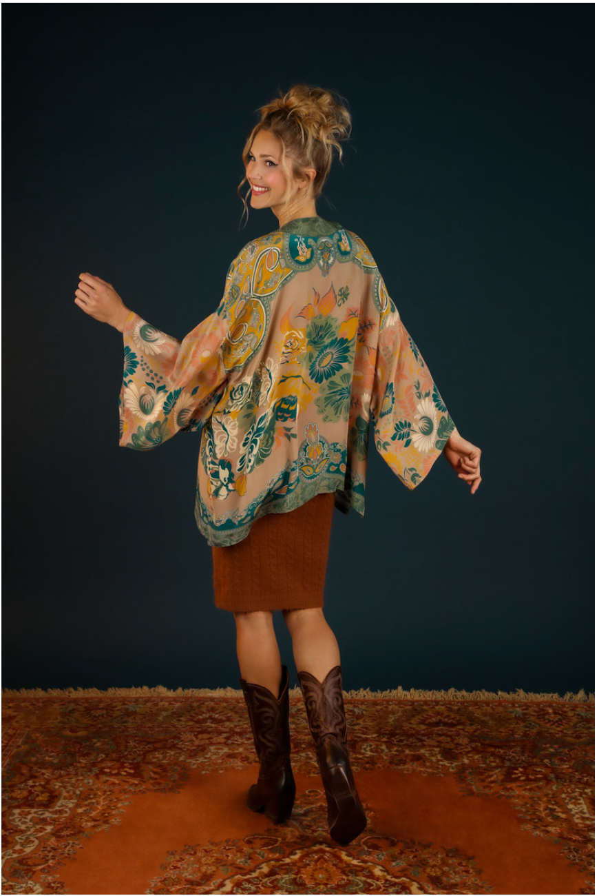 Crepe kimono shop jacket