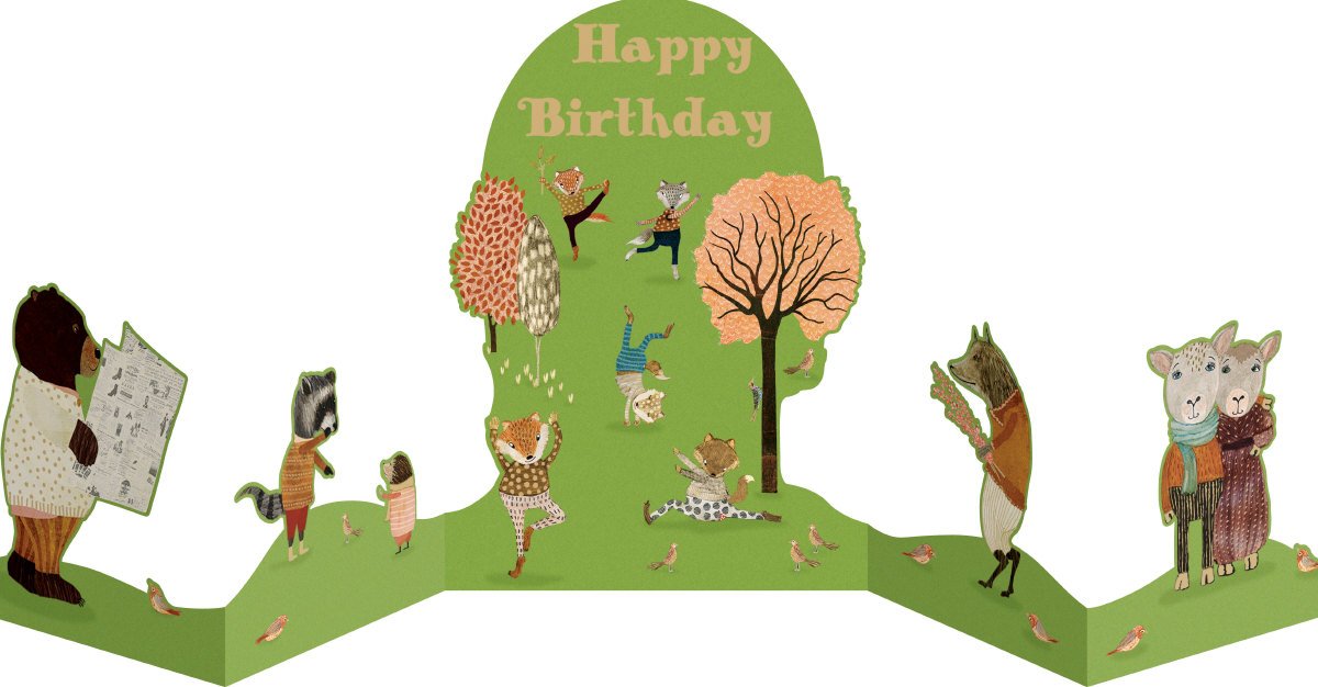 Birthday Card: Woodland Animals In The Park