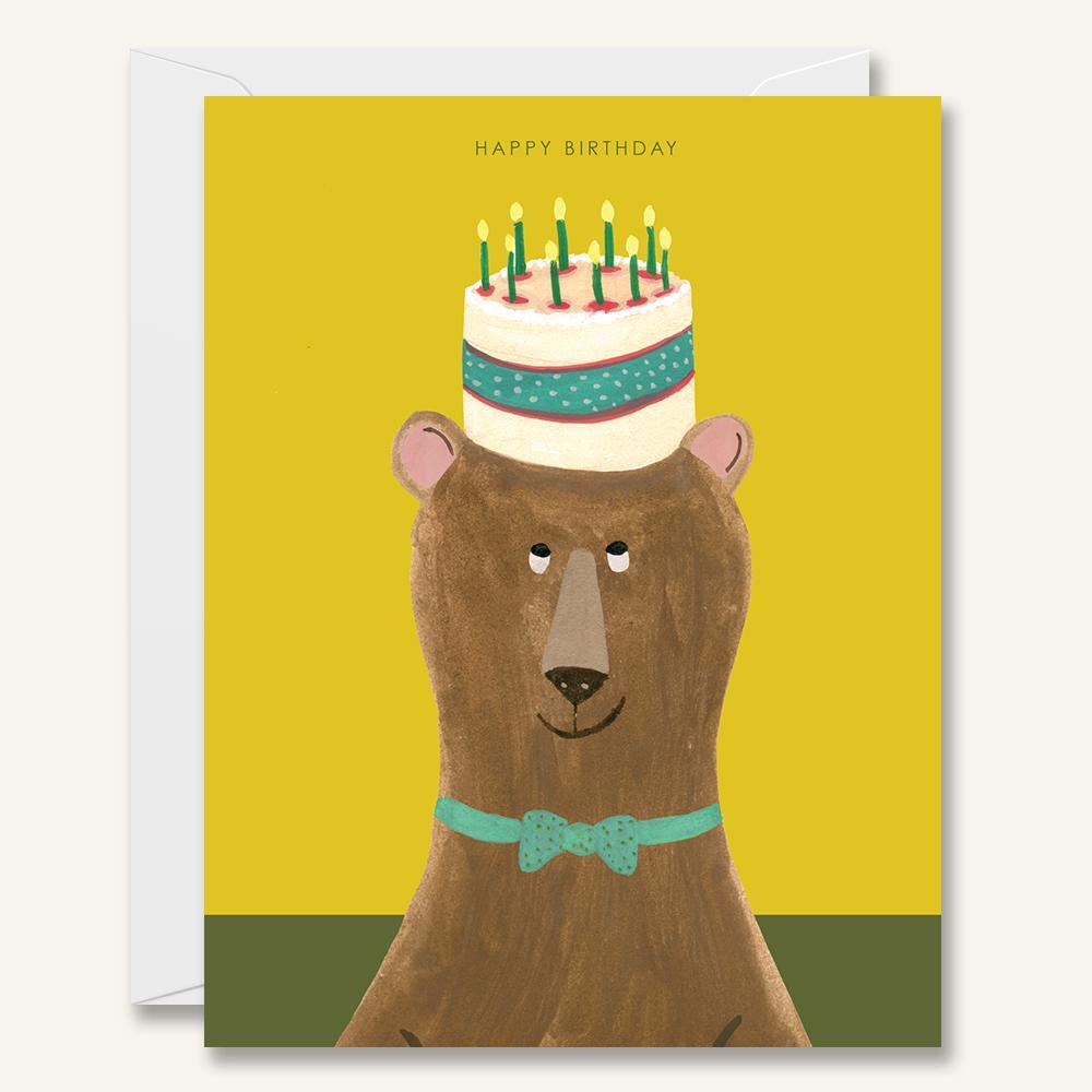 Happy Birthday Card- Birthday Cake Bear