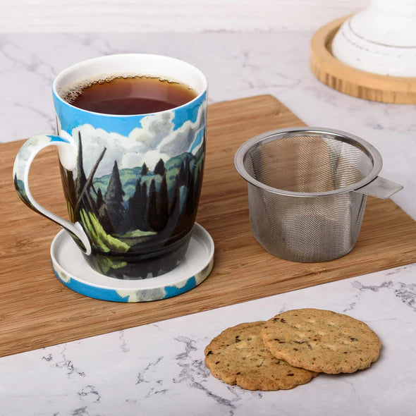 McIntosh Tea Mug w/ Infuser and Lid - Harris Lake in Algonquin