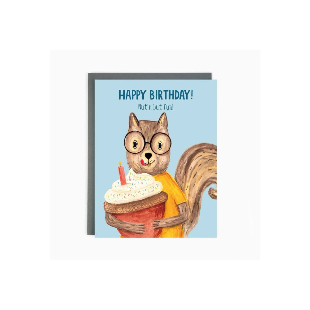 Birthday Squirrel Cake Card