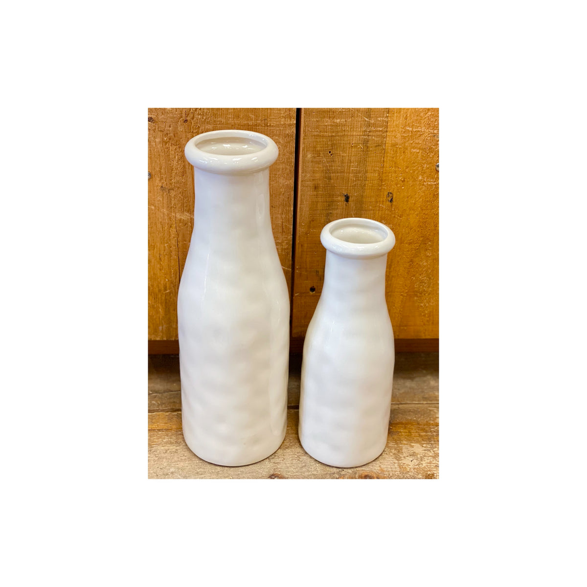 White Milk Bottle Vase