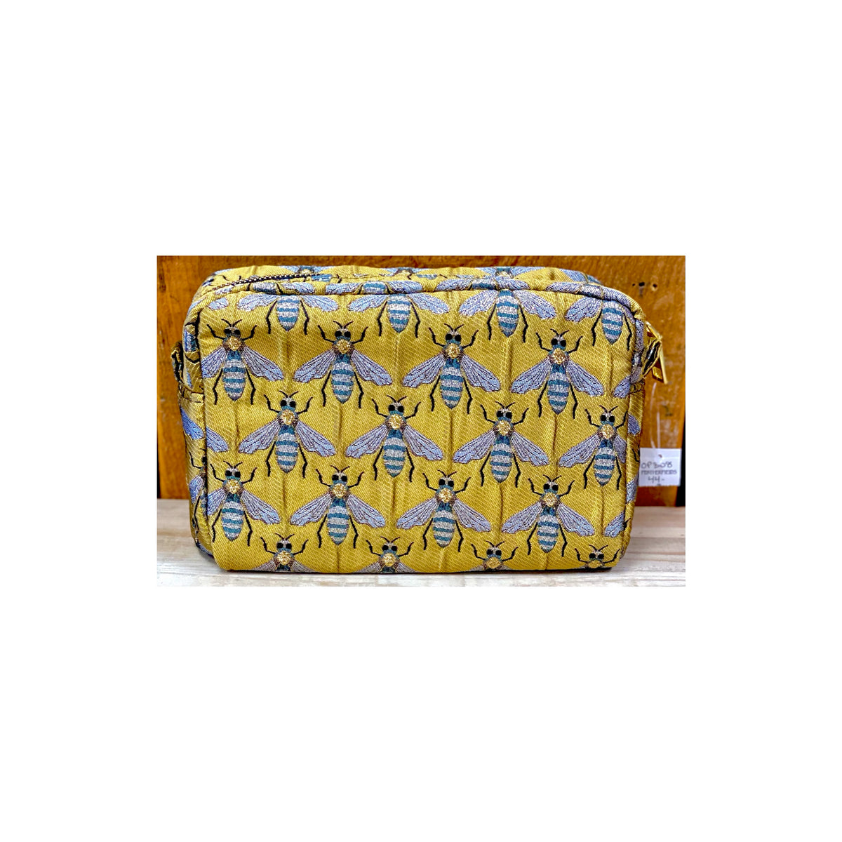 Gold Bee Jacquard Cosmetic Pouch