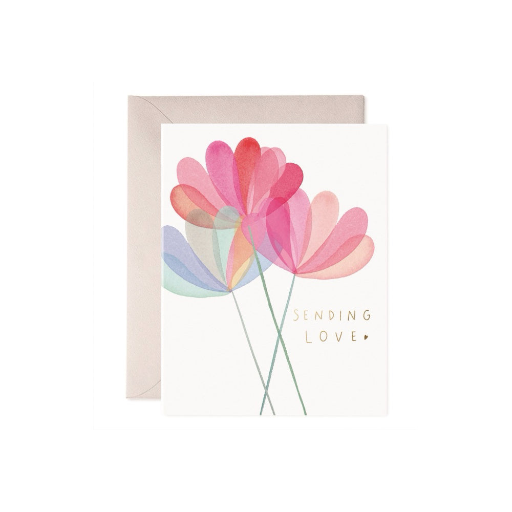 Sending Love Flowers Sympathy Card
